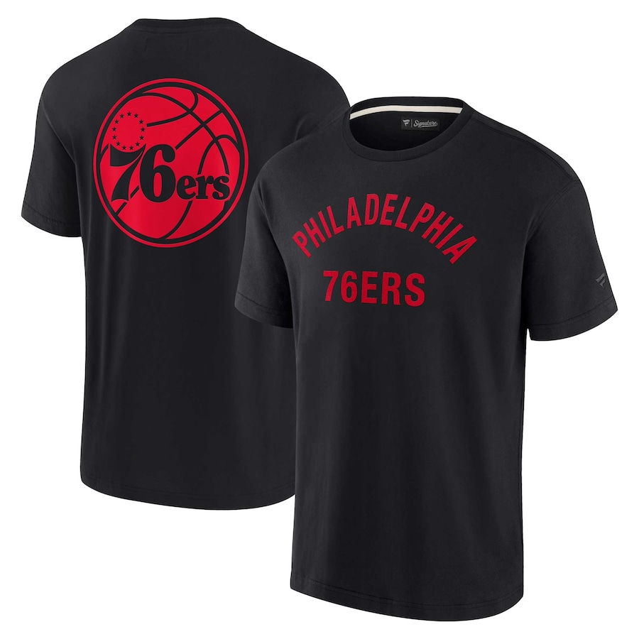 Unisex Philadelphia 76ers Fanatics Black Elements Super Soft Short Sleeve T-Shirt - Puhuasuan