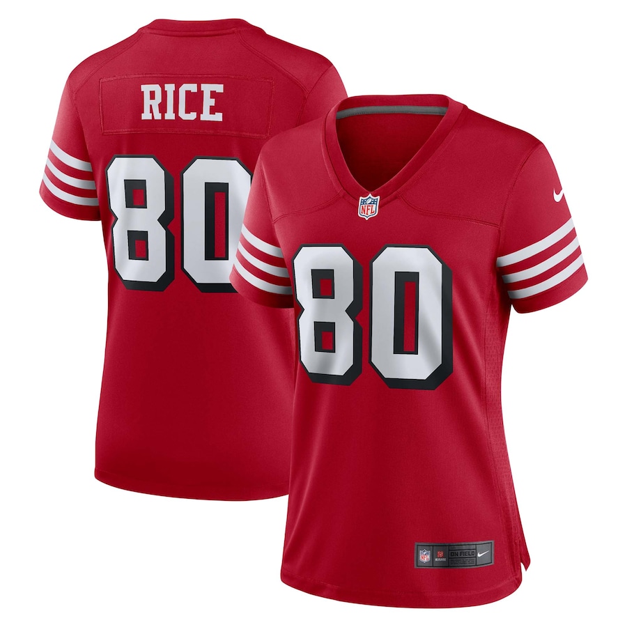 Women's San Francisco 49ers Jerry Rice Nike Scarlet Alternate Game Jersey - Puhuasuan