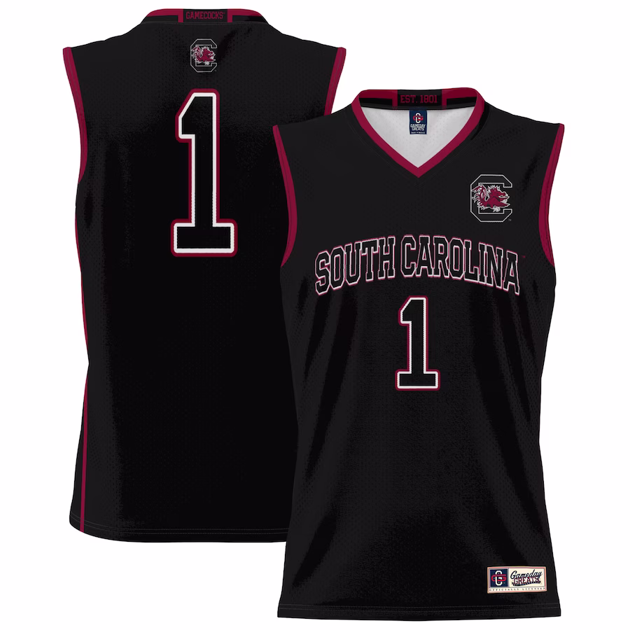 #1 South Carolina Gamecocks GameDay Greats Unisex Lightweight Basketball Jersey - Black - Puhuasuan