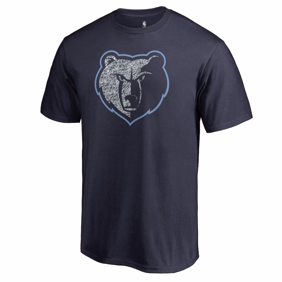 Men's Memphis Grizzlies Navy Static Logo T-Shirt - Puhuasuan