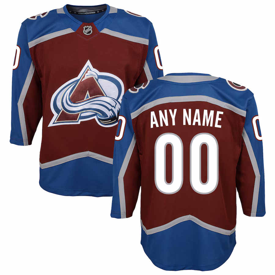 Youth Colorado Avalanche Burgundy Home Premier Custom Jersey - Puhuasuan