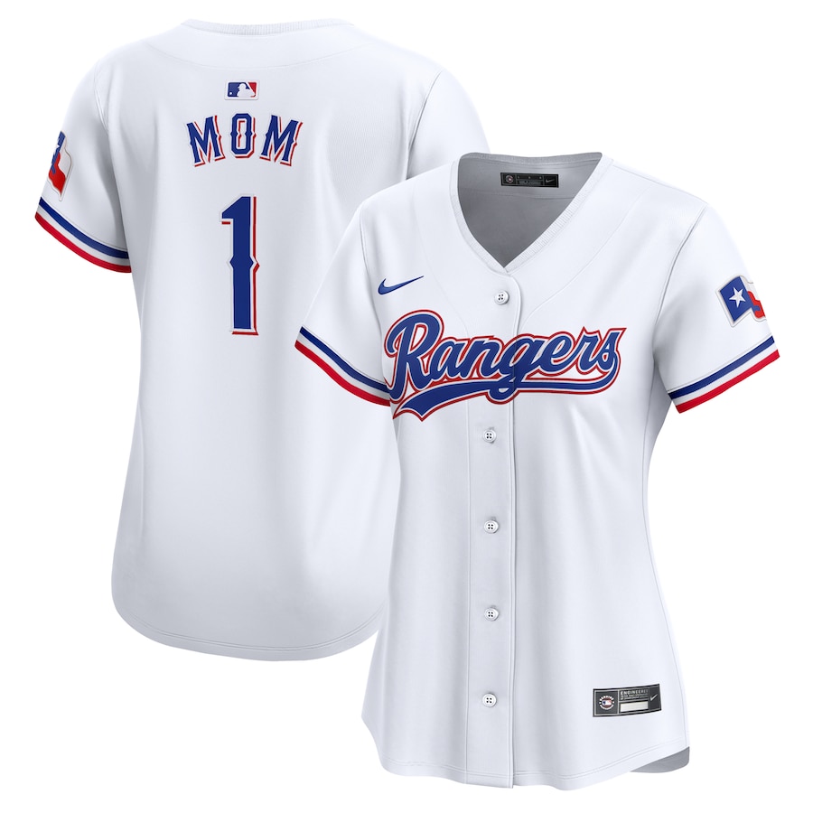 Women's Texas Rangers Nike White #1 Mom Home Limited Jersey - Puhuasuan
