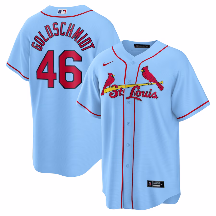 Men's St. Louis Cardinals Paul Goldschmidt Nike Light Blue Alternate Replica Player Name Jersey - Puhuasuan