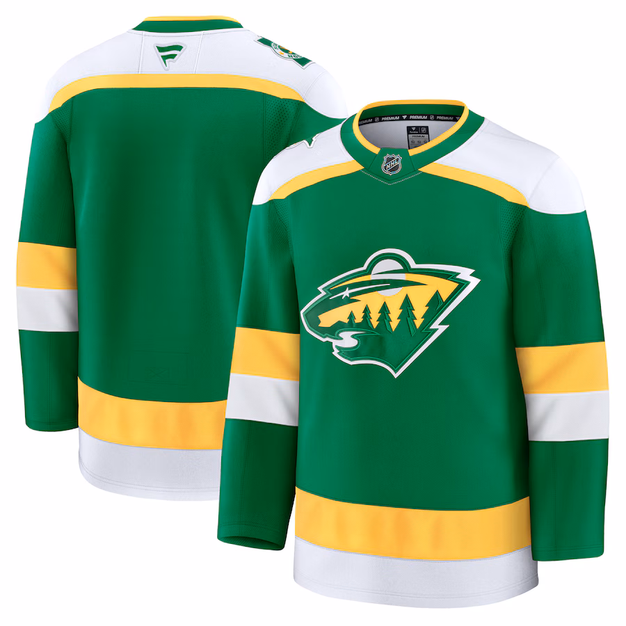Men's Minnesota Wild Fanatics Green Alternate Premium Jersey - Puhuasuan