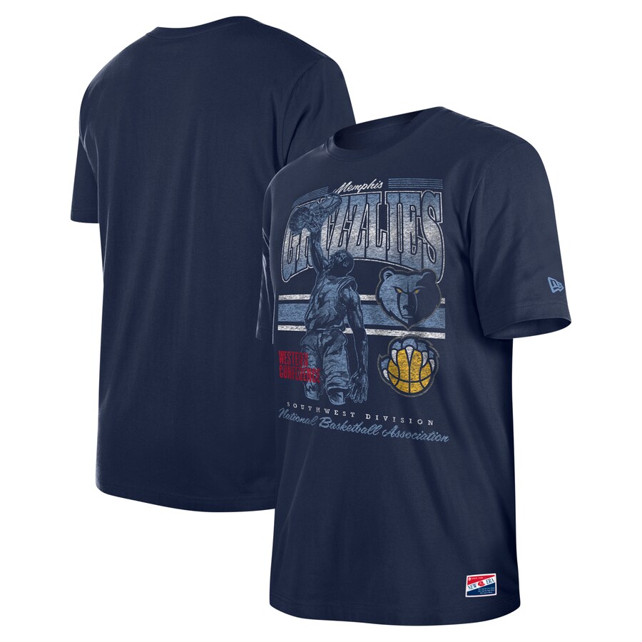 Men's Memphis Grizzlies New Era Navy Enzyme Wash Oversized T-Shirt - Puhuasuan