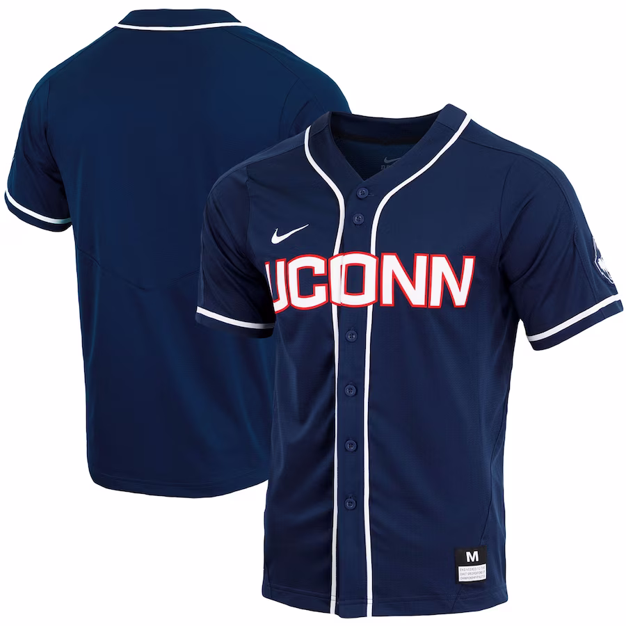 UConn Huskies Nike Replica Full-Button Baseball Jersey - Navy - Puhuasuan