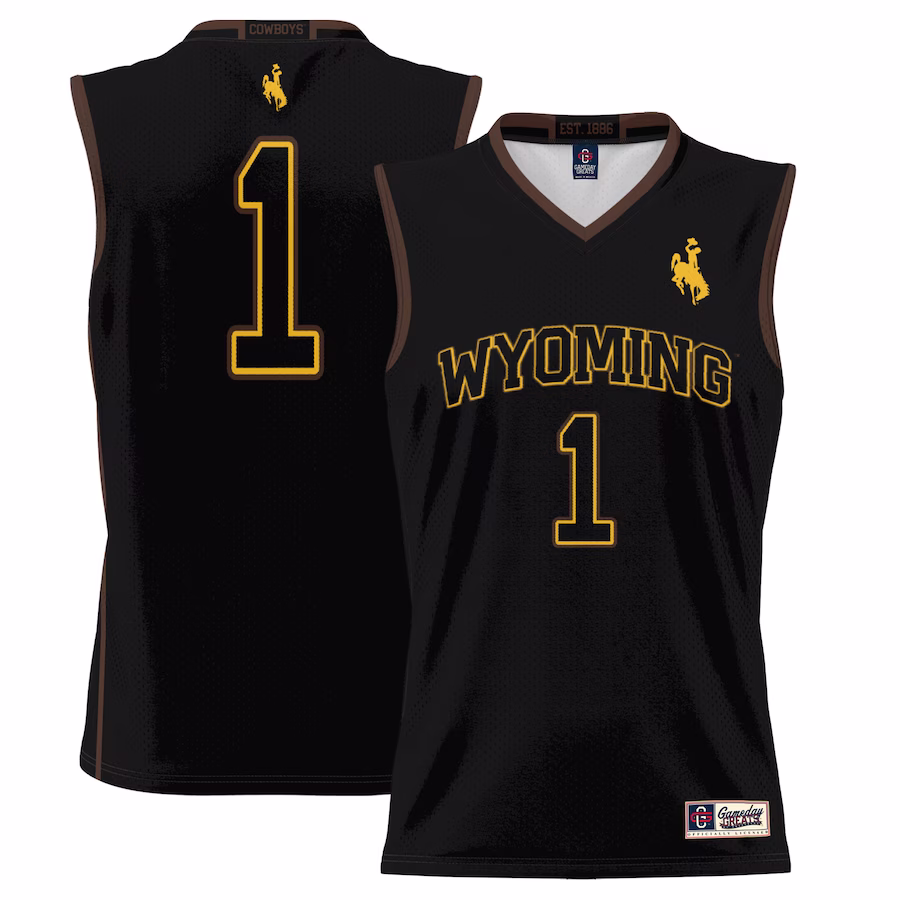 #1 Wyoming Cowboys GameDay Greats Youth Lightweight Basketball Jersey - Black - Puhuasuan