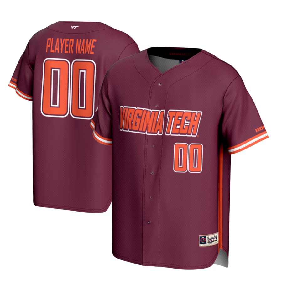 Virginia Tech Hokies GameDay Greats NIL Pick-A-Player Lightweight Baseball Jersey - Maroon - Puhuasuan