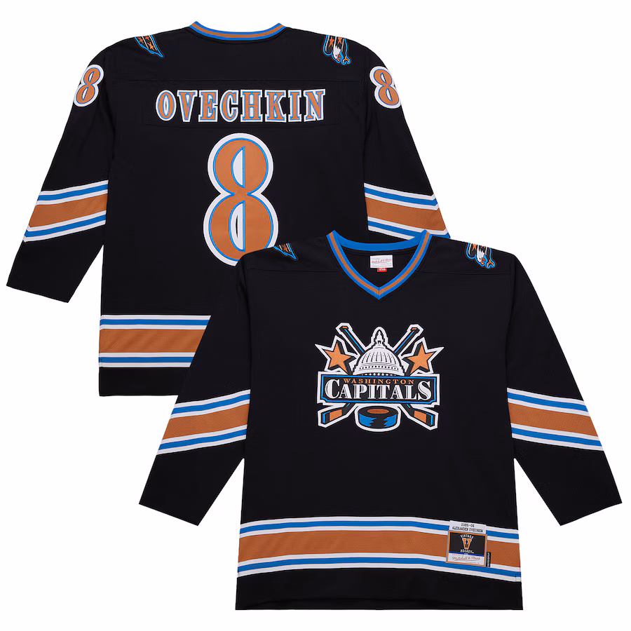 Men's Washington Capitals Alexander Ovechkin Black 2005-06 Power Play Jersey - Puhuasuan