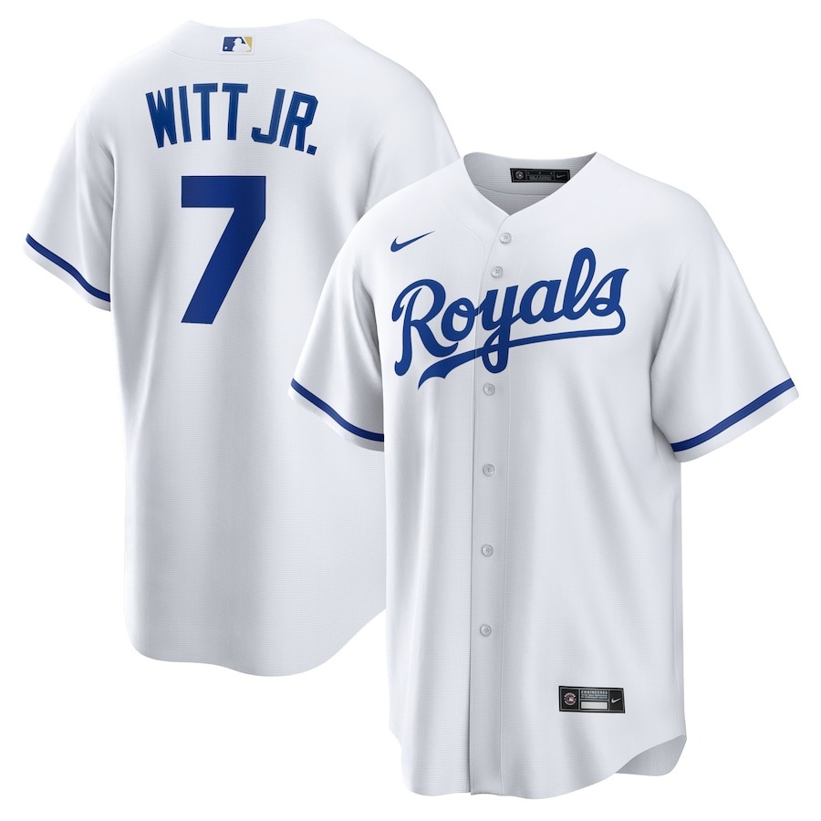 Men's Kansas City Royals Bobby Witt Jr. Nike White Home Replica Player Jersey - Puhuasuan
