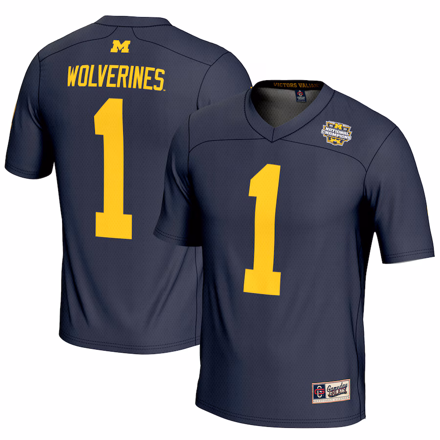 Youth GameDay Greats #1 Navy Michigan Wolverines College Football Playoff 2023 National Champions Lightweight Fashion Jersey - Puhuasuan