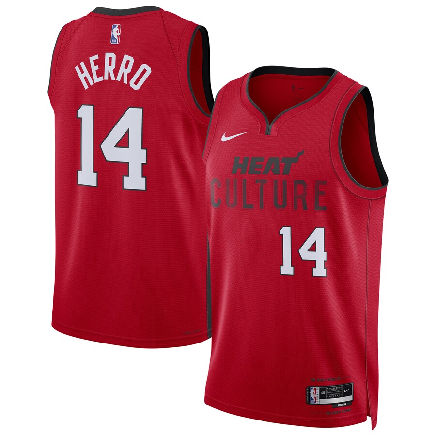 Unisex Miami Heat Tyler Herro Nike Red 2024/25 Swingman Player Jersey - City Edition - Puhuasuan