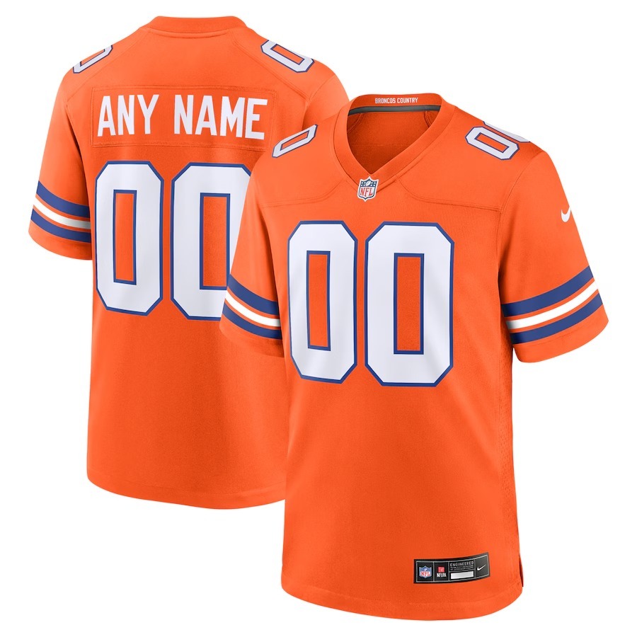 Men's Denver Broncos Nike Orange Mile High Collection 1977 Throwback Custom Game Jersey - Puhuasuan