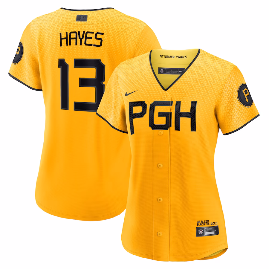 Women's Pittsburgh Pirates Ke'Bryan Hayes Nike Gold City Connect Replica Player Jersey - Puhuasuan