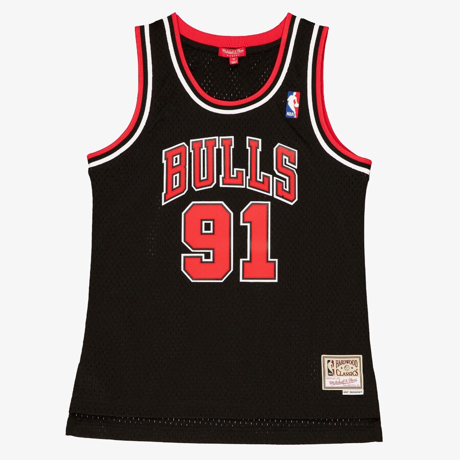 Women's Chicago Bulls Dennis Rodman Black 1997/98 Hardwood Classics Swingman Jersey - Puhuasuan