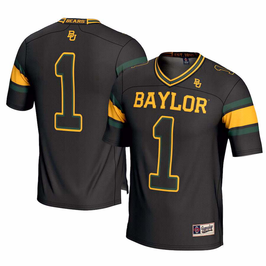 Men's GameDay Greats #1 Black Baylor Bears Football Jersey - Puhuasuan
