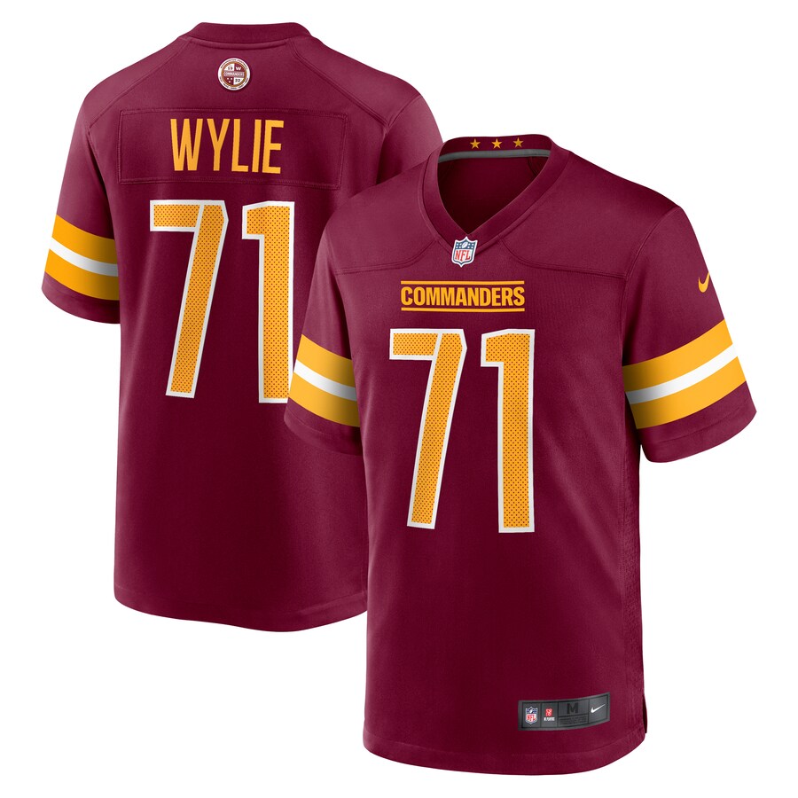 Men's Washington Commanders Andrew Wylie Nike Burgundy Game Player Jersey - Puhuasuan