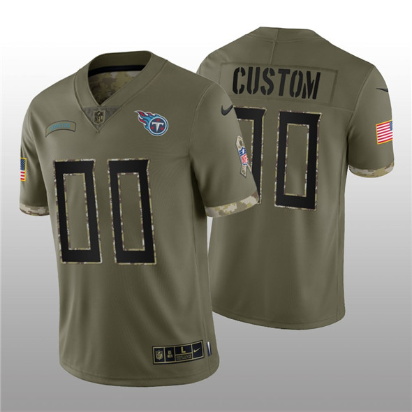 Men's Tennessee Titans ACTIVE PLAYER Custom 2022 Olive Salute To Service Limited Stitched Jersey - Puhuasuan