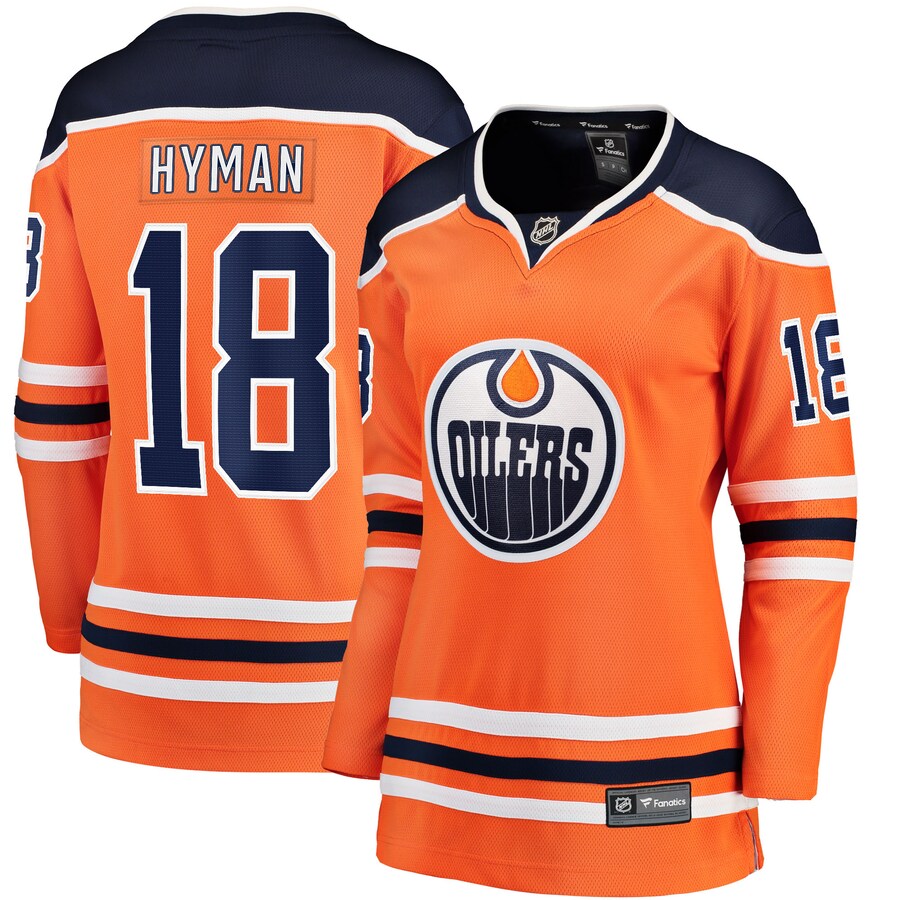 Women's Edmonton Oilers Zach Hyman Fanatics Branded Orange Breakaway Player Jersey - Puhuasuan