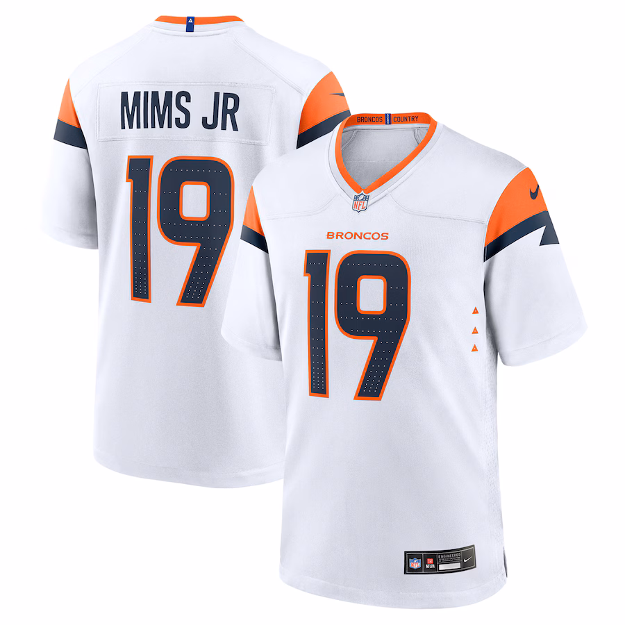 Men's Denver Broncos Marvin Mims Jr Nike White Game Jersey - Puhuasuan