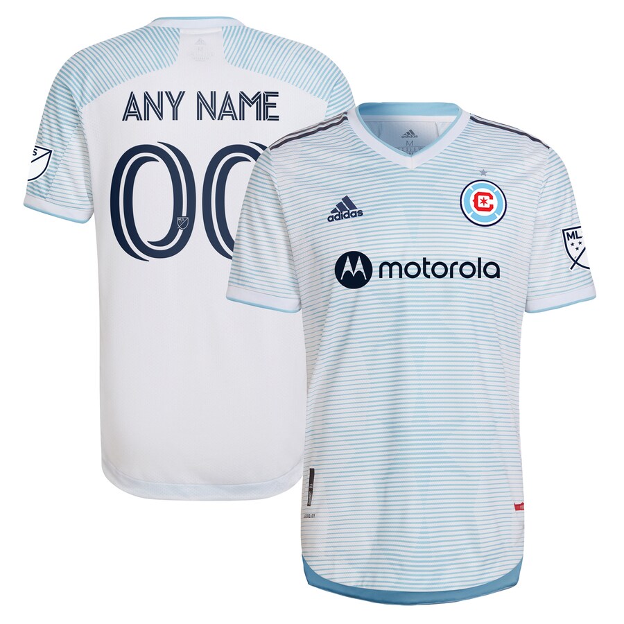 Men's Chicago Fire adidas White 2022 Lakefront Kit Authentic Custom Jersey - Puhuasuan