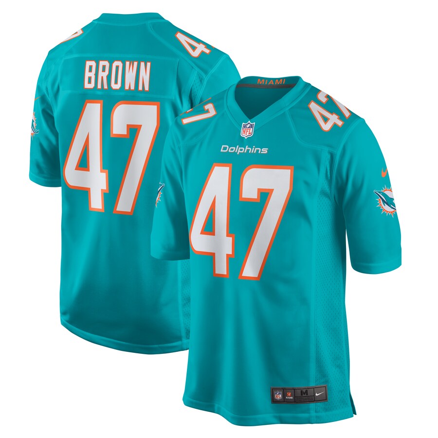 Men's Miami Dolphins Cam Brown Nike Aqua Game Jersey - Puhuasuan