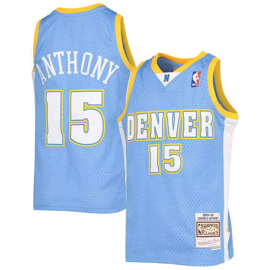 Youth Denver Nuggets Carmelo Anthony Mitchell & Ness Powder Blue 2003-04 Hardwood Classics Swingman Jersey - Puhuasuan