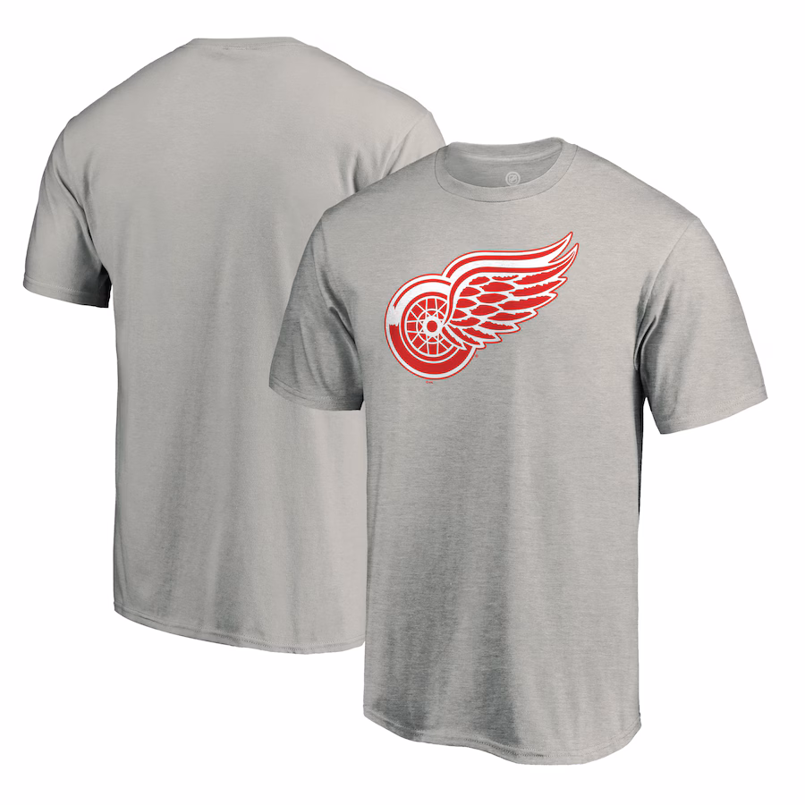 Men's Detroit Red Wings Heather Gray Logo T-Shirt - Puhuasuan