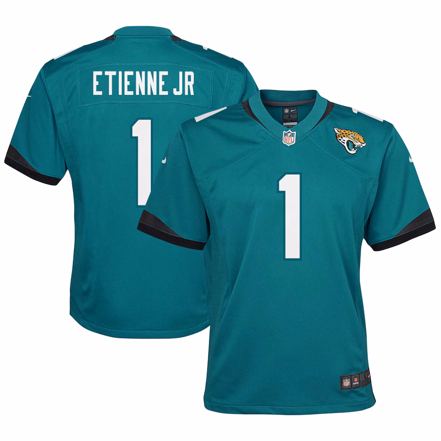 Youth Jacksonville Jaguars Travis Etienne Nike Teal Game Jersey - Puhuasuan