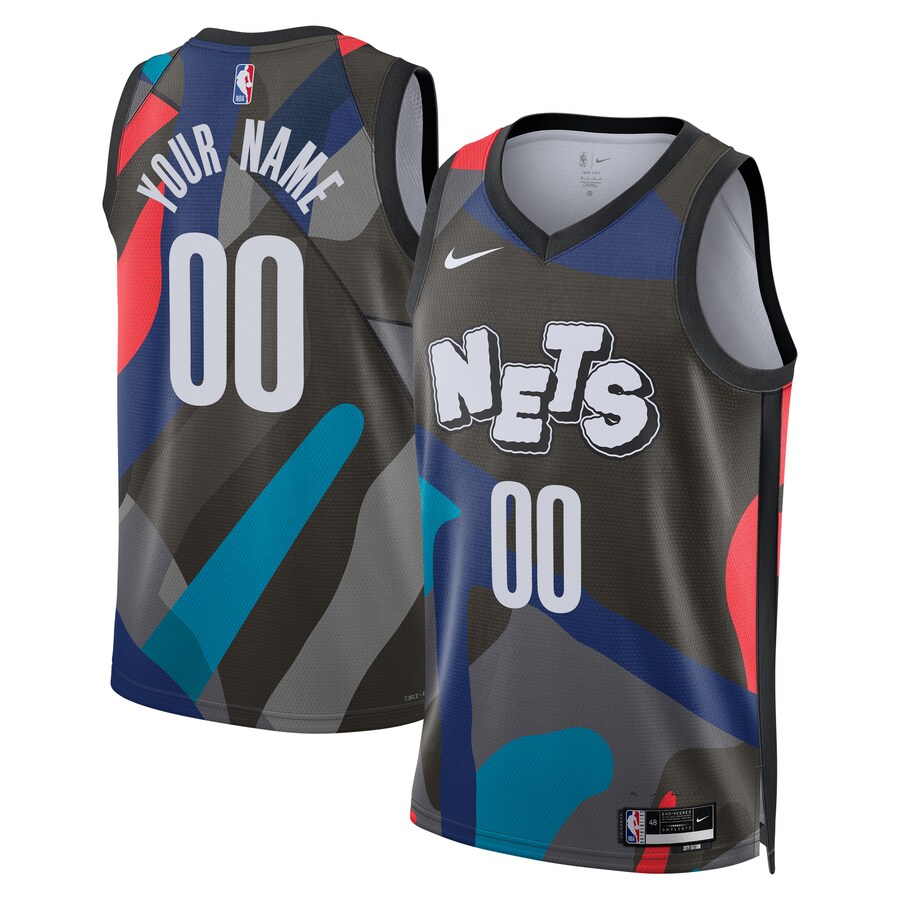 Unisex Brooklyn Nets  Nike Black 2023/24 Custom Swingman Jersey - City Edition - Puhuasuan
