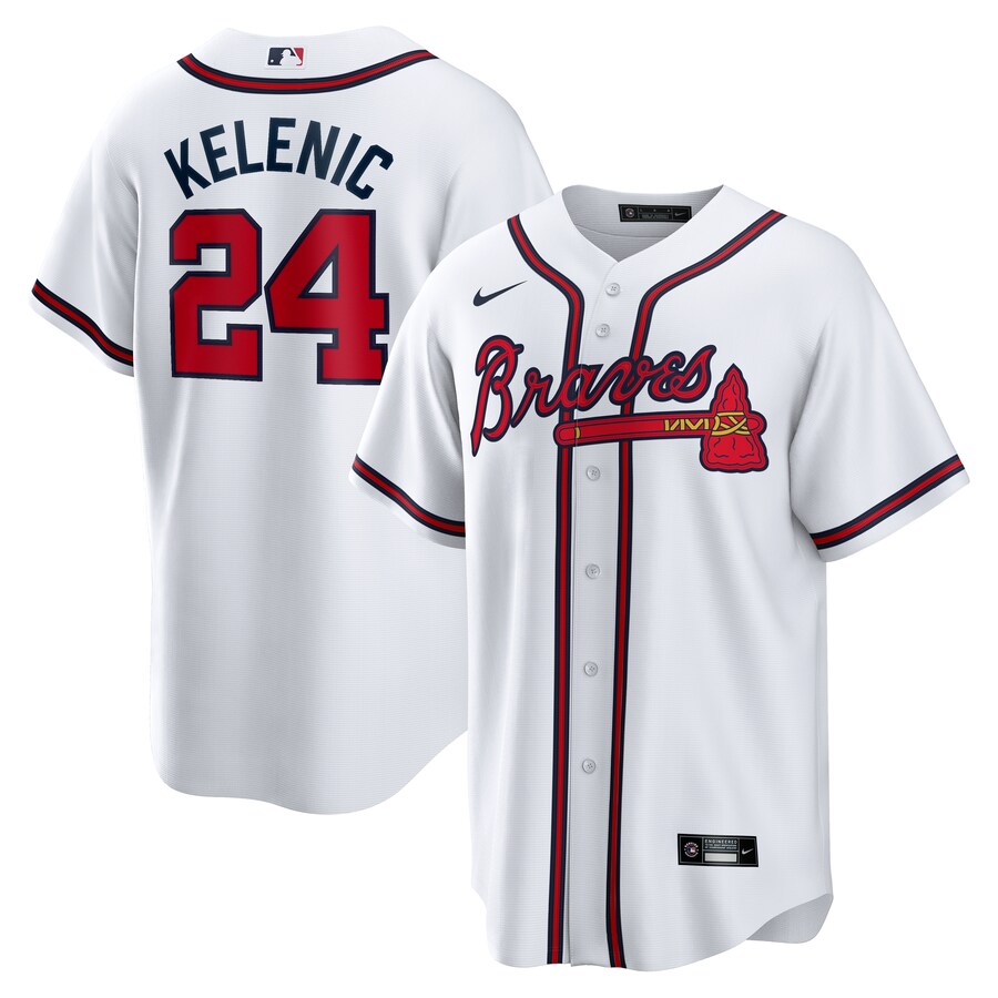 Men's Atlanta Braves Jarred Kelenic Nike White Home Replica Jersey - Puhuasuan