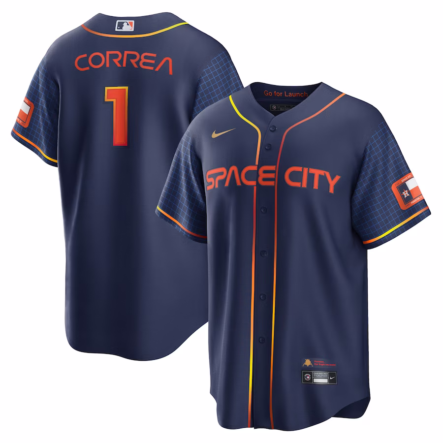 Men's Houston Astros Carlos Correa Nike Navy City Connect Replica Player Jersey - Puhuasuan