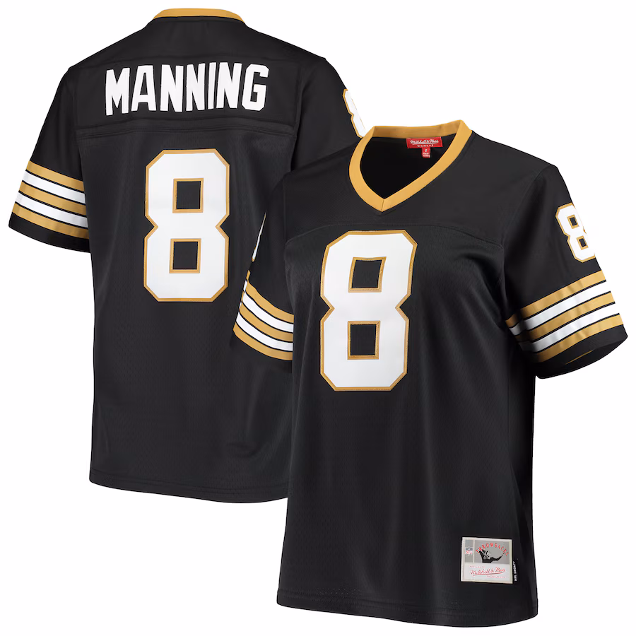 Women's New Orleans Saints Archie Manning Mitchell & Ness Black 1979 Legacy Replica Jersey - Puhuasuan