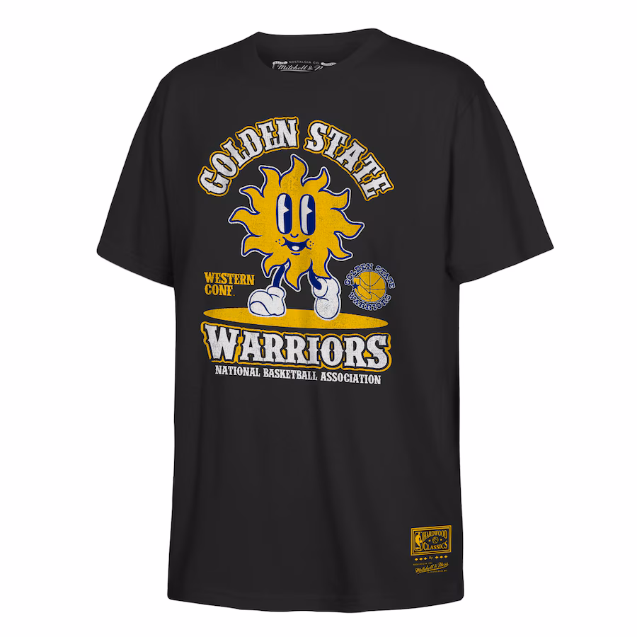 Youth Golden State Warriors Mitchell & Ness Royal Retro Mascot Script T-Shirt - Puhuasuan
