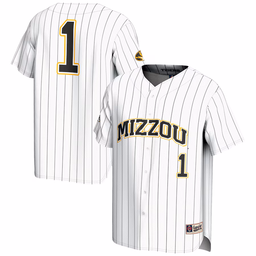 Men's GameDay Greats #1 White Missouri Tigers Lightweight Baseball Jersey - Puhuasuan
