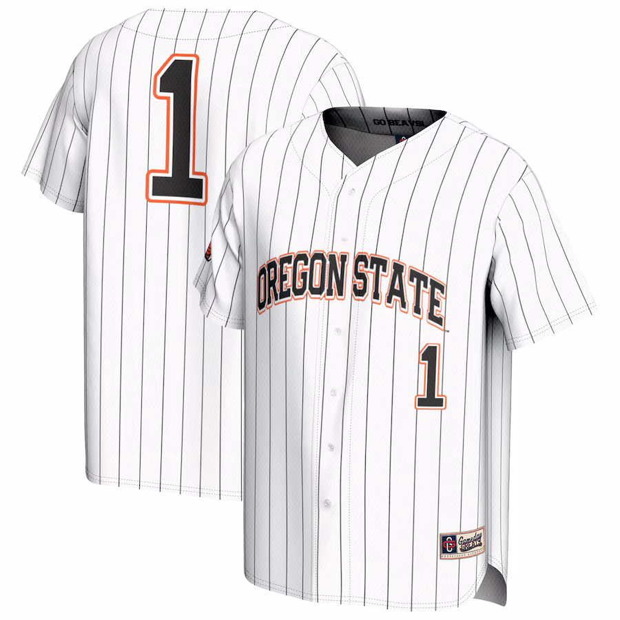 Youth GameDay Greats #1 White Oregon State Beavers Lightweight Baseball Fashion Jersey - Puhuasuan