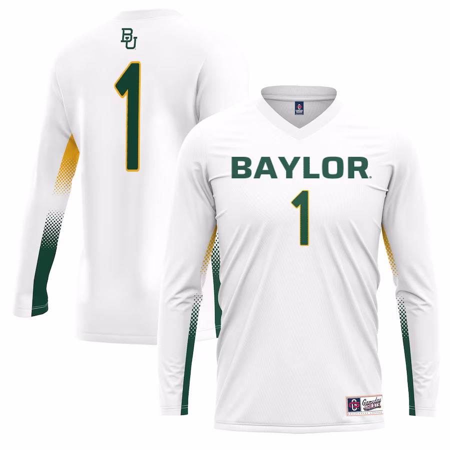 #1 Baylor Bears GameDay Greats Unisex Lightweight Volleyball Jersey - White - Puhuasuan