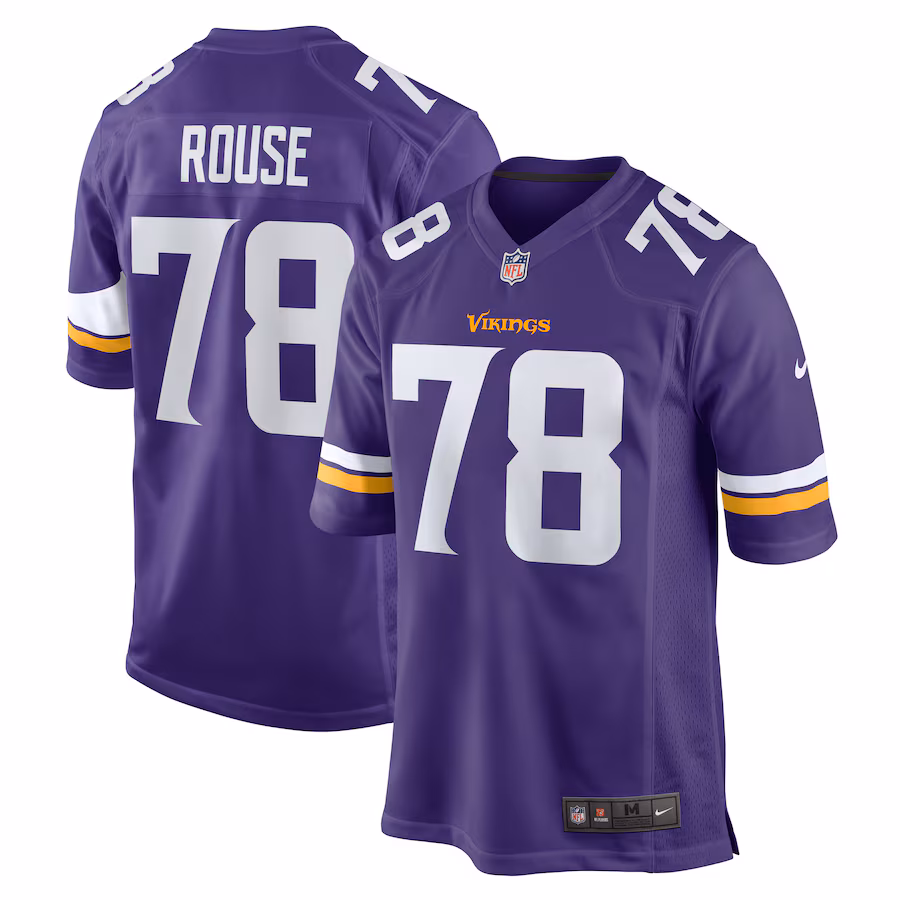 Men's Minnesota Vikings Walter Rouse Nike  Purple Game Jersey - Puhuasuan