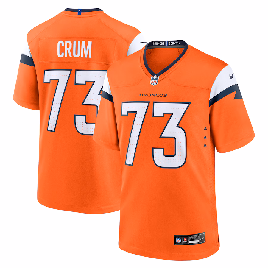 Men's Denver Broncos Frank Crum Nike Orange Team Game Jersey - Puhuasuan