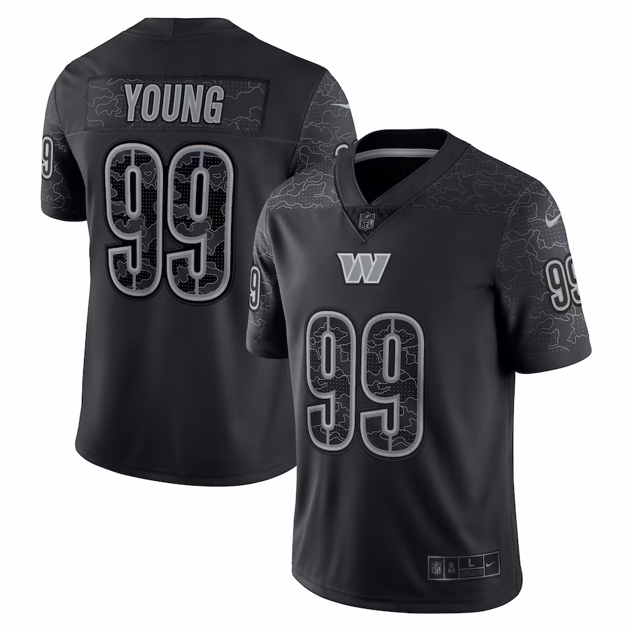Men's Washington Commanders Chase Young Nike Black RFLCTV Limited Jersey - Puhuasuan