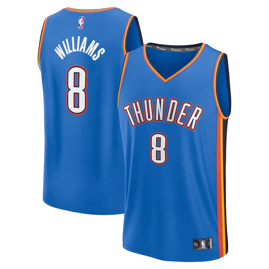 Men's Oklahoma City Thunder Jalen Williams Fanatics Blue Fast Break Replica Player Jersey - Icon Edition - Puhuasuan