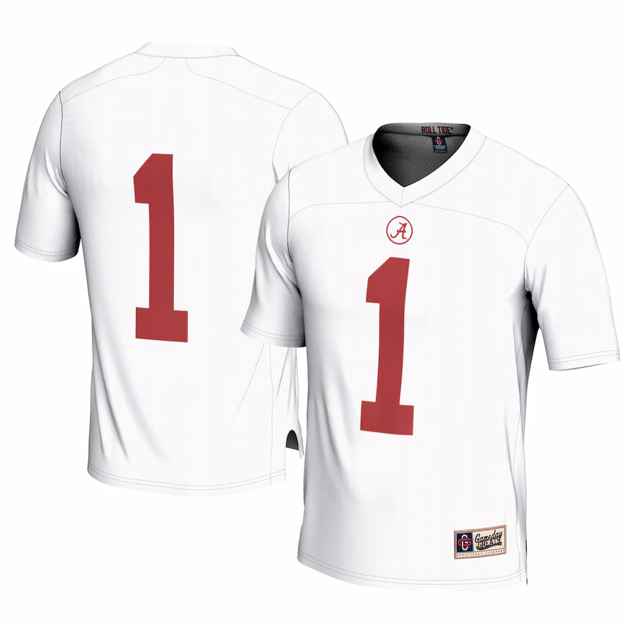 Men's GameDay Greats #1 White Alabama Crimson Tide Football Jersey - Puhuasuan
