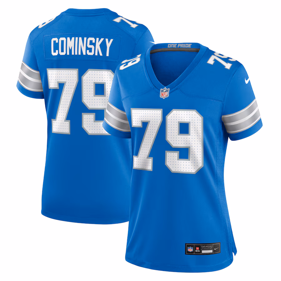 Women's Detroit Lions John Cominsky Nike Blue Team Game Jersey - Puhuasuan