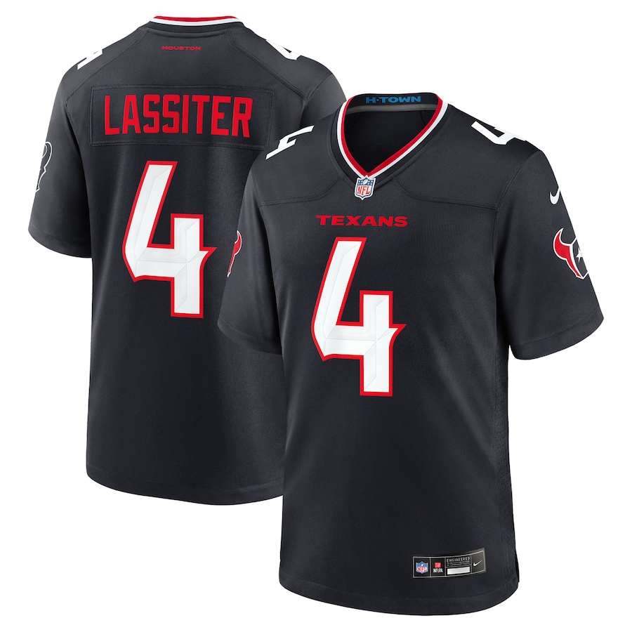 Men's Houston Texans Kamari Lassiter Nike Navy Team Game Jersey - Puhuasuan