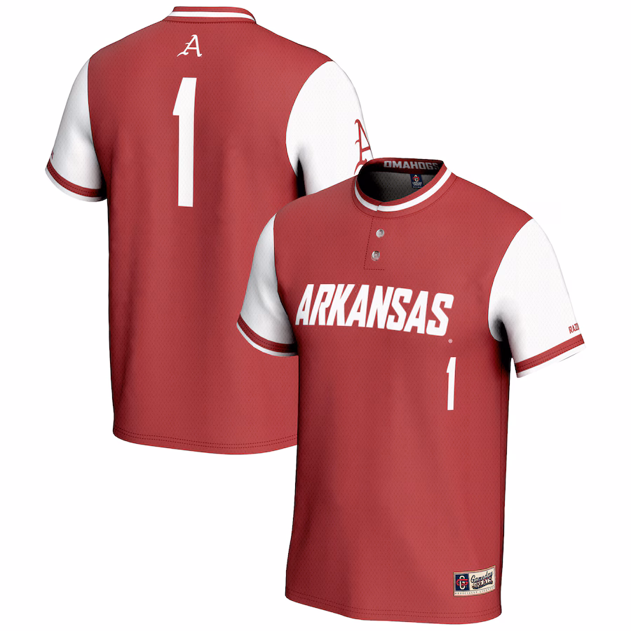 Unisex GameDay Greats #1 Cardinal Arkansas Razorbacks Lightweight Softball Jersey - Puhuasuan