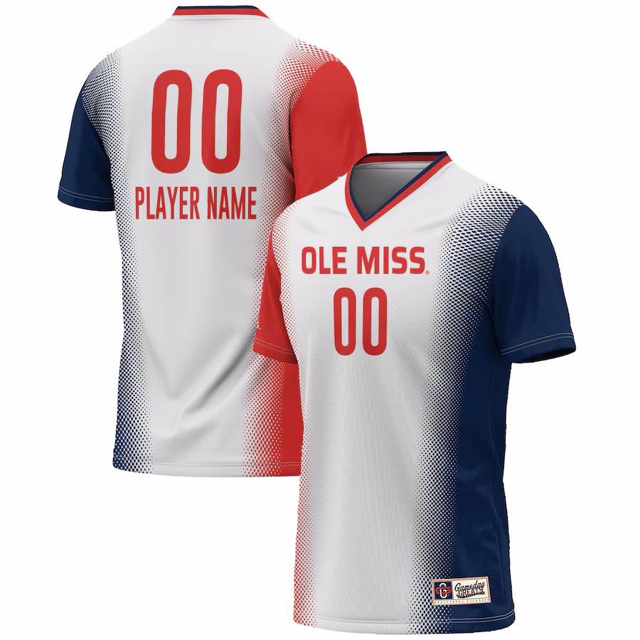 Ole Miss Rebels GameDay Greats Youth NIL Pick-A-Player Lightweight Women's Soccer Jersey - White - Puhuasuan