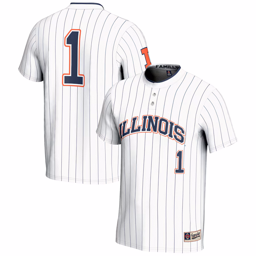 Youth GameDay Greats #1 White Illinois Fighting Illini Lightweight Softball Jersey - Puhuasuan