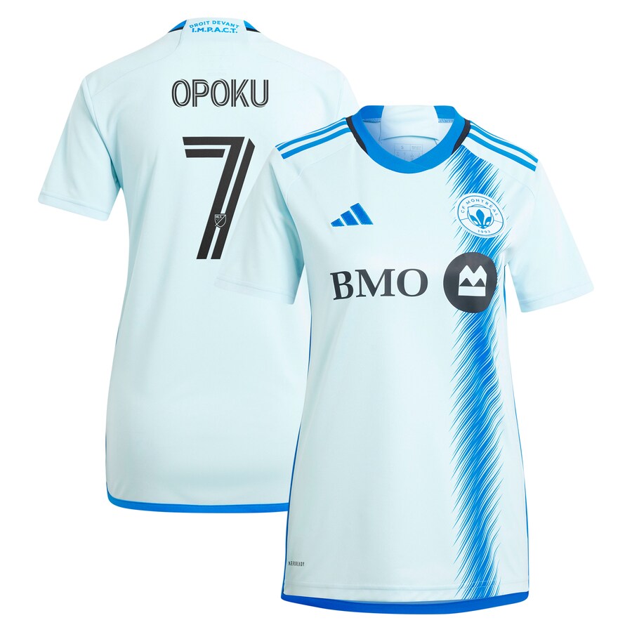 Women's CF Montreal Kwadwo Opoku adidas Light Blue 2024 La Main Replica Player Jersey - Puhuasuan