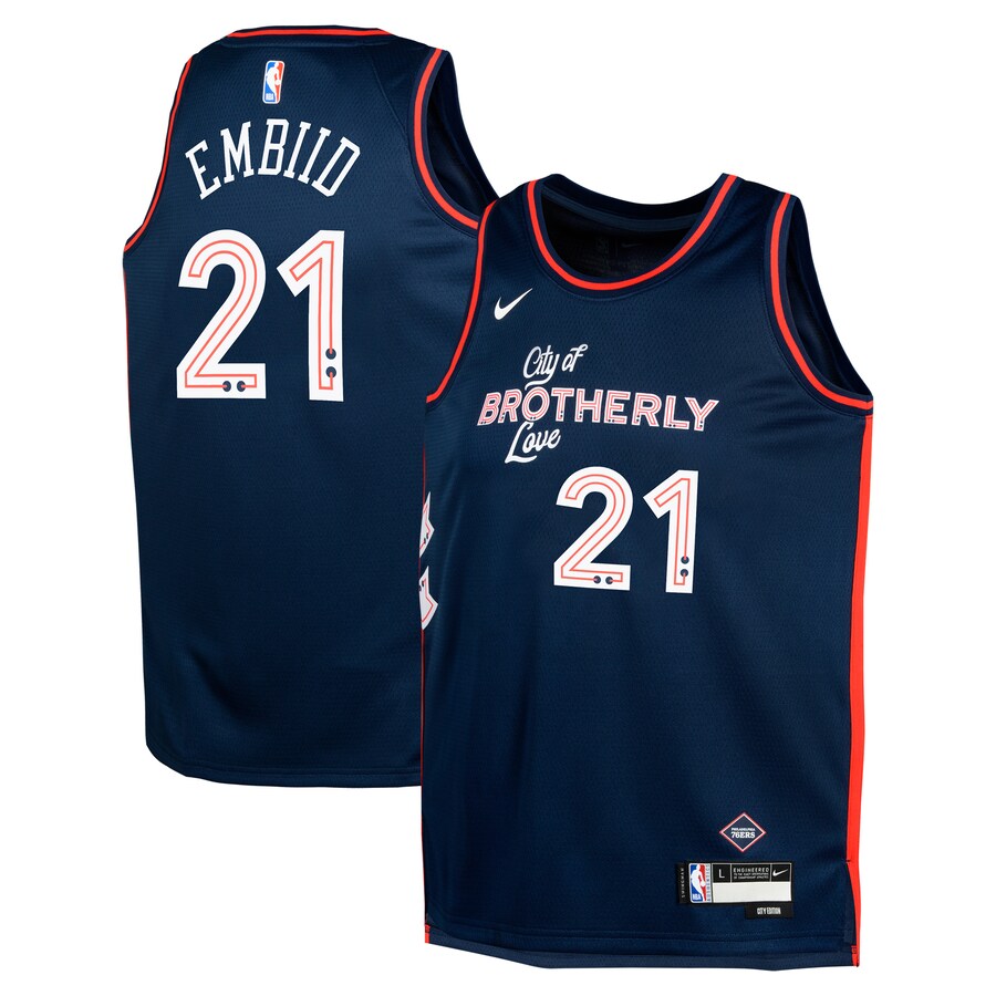Youth Philadelphia 76ers Joel Embiid Nike Navy  Swingman Replica Jersey - City Edition - Puhuasuan