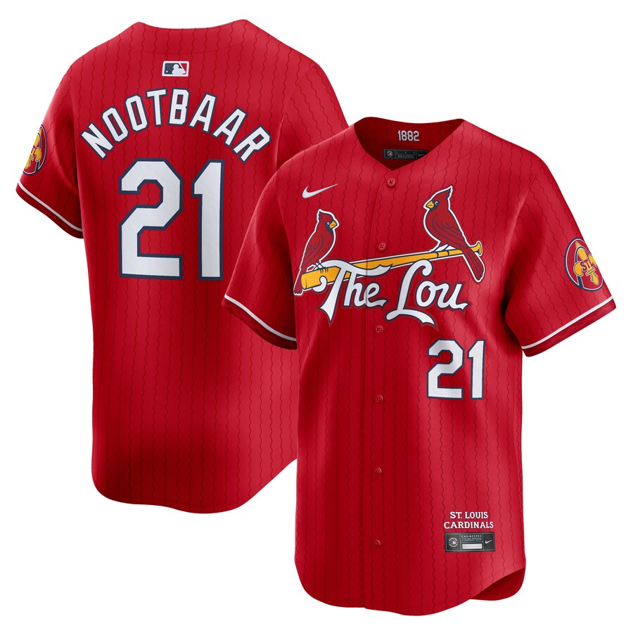 Men's St. Louis Cardinals Lars Nootbaar Nike Red City Connect Limited Player Jersey - Puhuasuan